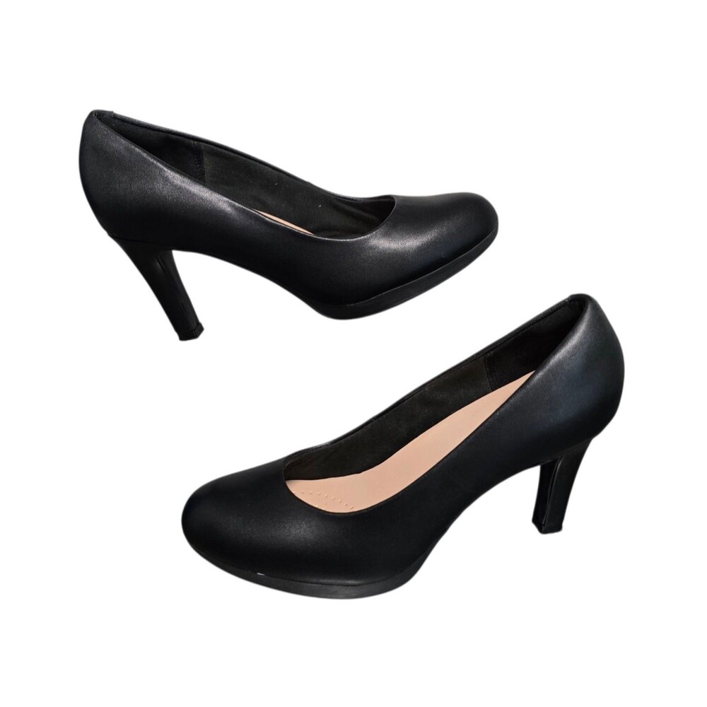 Clarks Collection Ambyr Joy Shoes Womens Size 7 Black Leather Heels